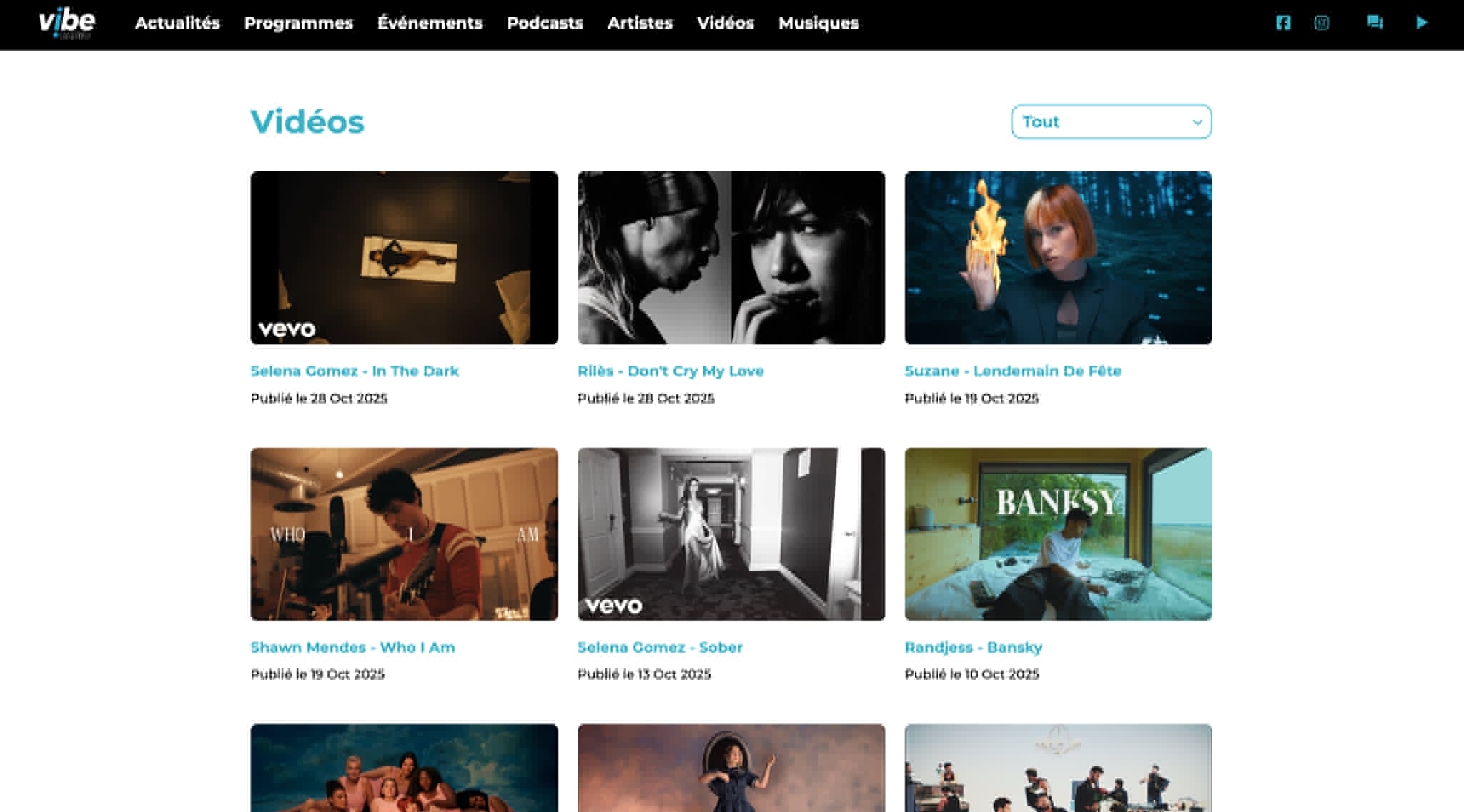 Aperçu du site internet