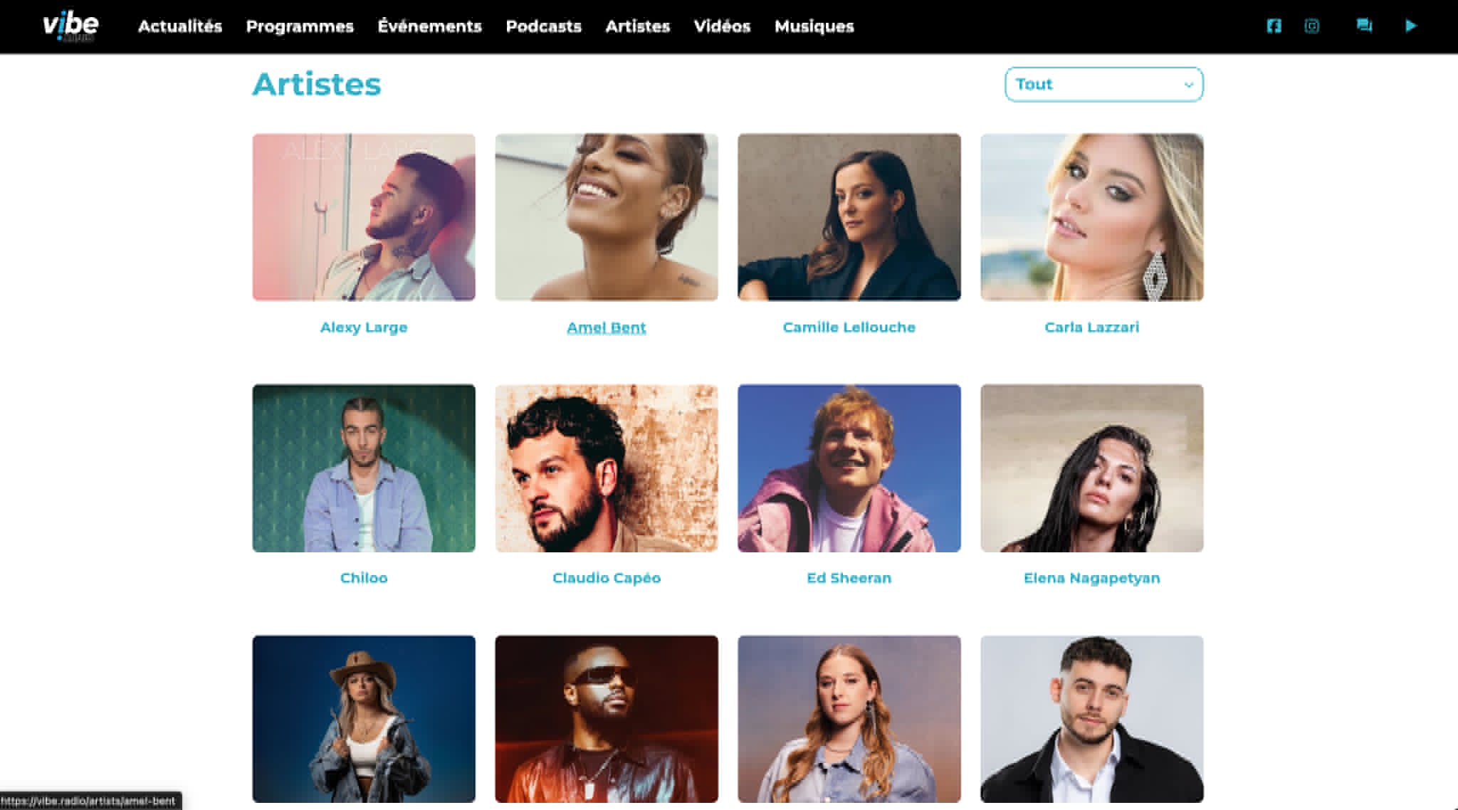 Aperçu du site internet